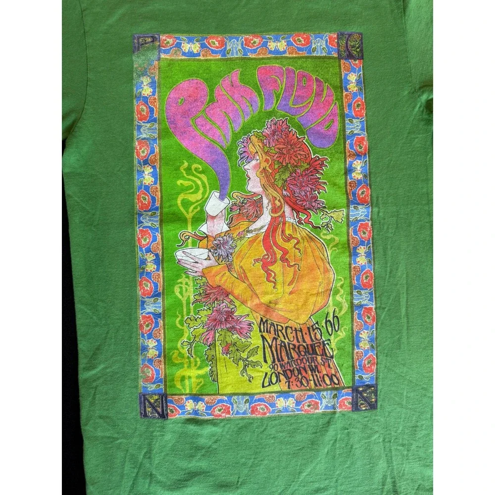 Pink Floyd Graphic T-Shirt Mens Small Green Excellent Psychedelic Marquee Club - Picture 3 of 6
